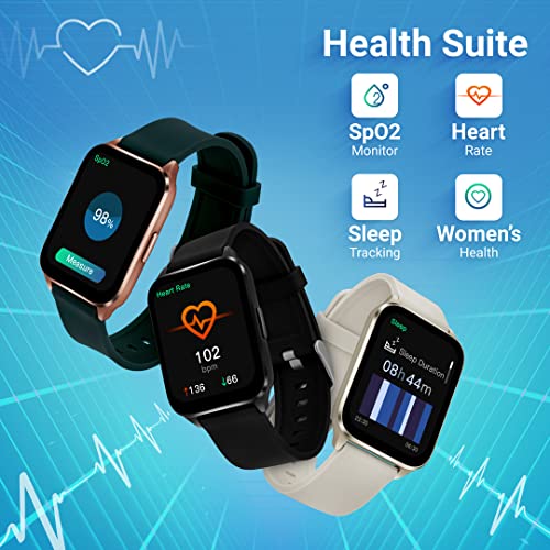 Fastrack New Reflex Beat+ Smartwatch|1.69” UltraVU Display|500 Nits Brightness|60 Sports Modes|100+ Watchfaces|24 * 7 HRM|SpO2|Sleep Tracker|Music & Camera Control|Upto 5 Days Battery|IP68