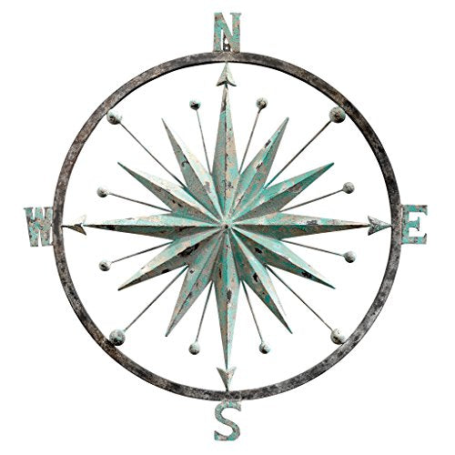 Design Toscano Winds Compass Rose Wall Sculpture, Verdigris