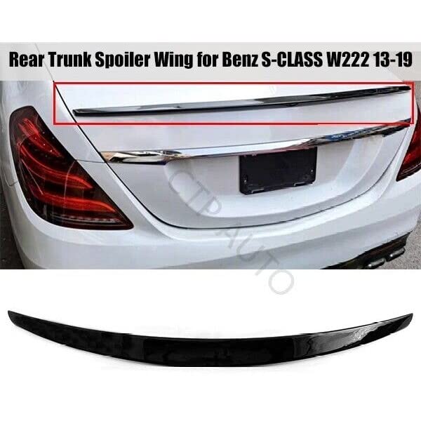 Car Craft S Class Spoiler Trunk Spoiler Compatible with Mercedes S Class Spoiler Trunk Spoiler S Class W222 2014-2021 Glossy Black