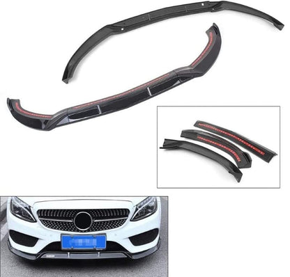 Car Craft C Class Front Lip Bumper Lip Compatible with Mercedes C Class Front Lip Bumper Lip C Class W205 2019 Glossy Black -graphql