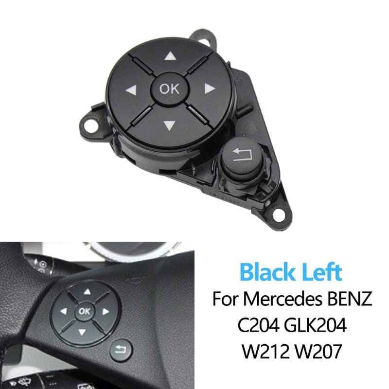 Car Craft C Class Steeering Wheel Button Compatible With Mercedes C Class Steering Wheel Button C Class W204 2007-2011 E Class W212 2009-2013 Assembley Left Black