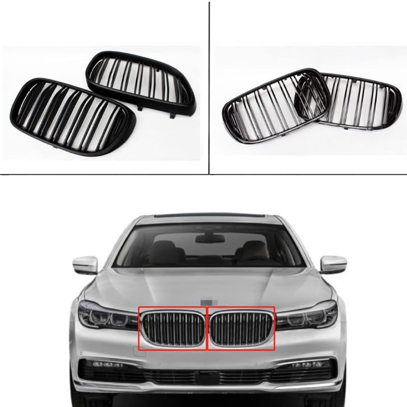 Car Craft Front Bumper Grill Compatible With Bmw 7 Series G12 2016-2021 Front Bumper Grill Glossy Black