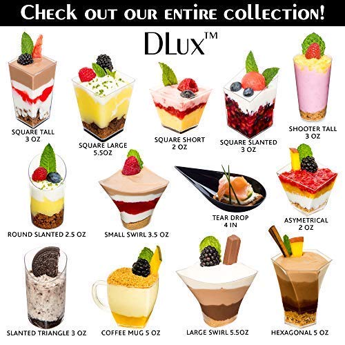 ok DLux 50x 5oz Swirl Cups with Spoons