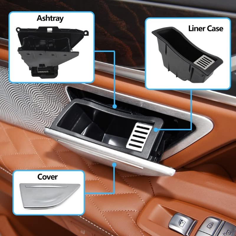 Car Craft 7 Series F02 Ashtray Assembly Compatible With Bmw 7 Series Ashtray Assembley 7 Series G12 2016-2022 Gray Left 51427398893