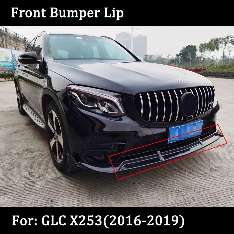 Car Craft Glc Front Lip Bumper Lip Compatible with Mercedes Glc Front Lip Bumper Lip Glc W253 2015 Glossy Black