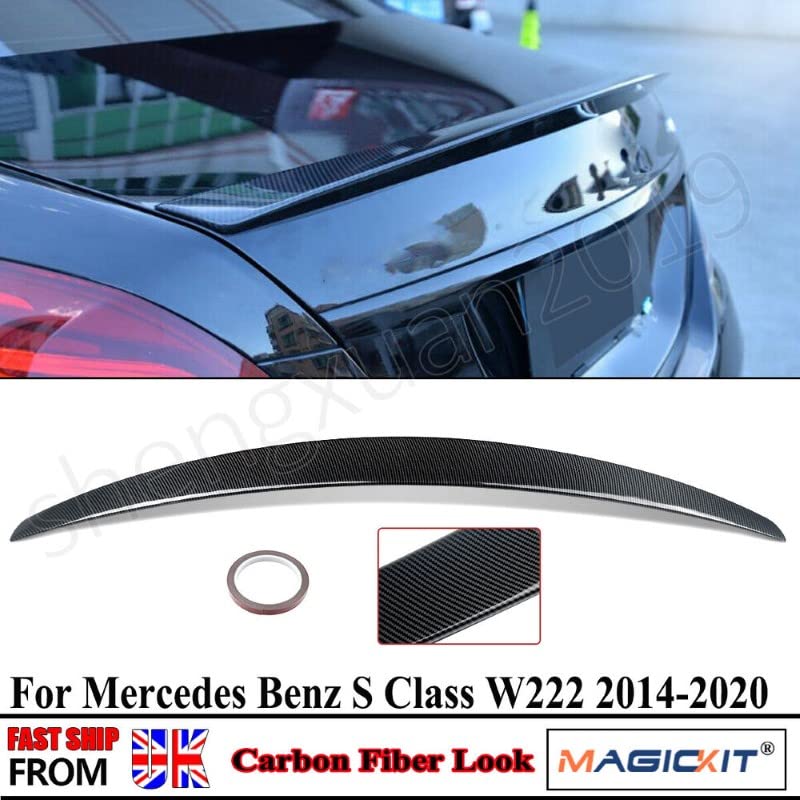 Car Craft S Class Spoiler Trunk Spoiler Compatible with Mercedes S Class Spoiler Trunk Spoiler S Class W222 2014-2021 Glossy Black