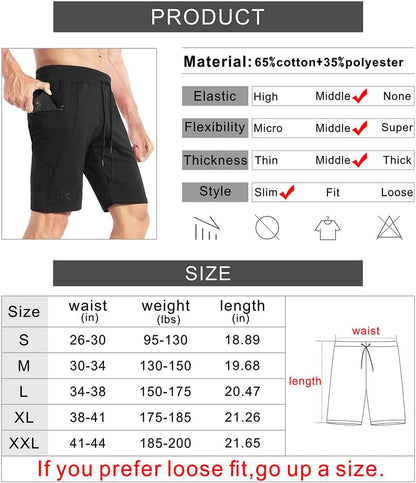 BROKIG Mens Stitching Athletic Shorts Sport Workout Short for Men with Zip Pockets