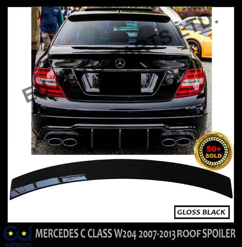 Car Craft C Class Spoiler Roof Spoiler Roof Wings Compatible with Mercedes C Class Spoiler Roof Spoiler Roof Wings C Class W204 2007-2014 Glossy Black