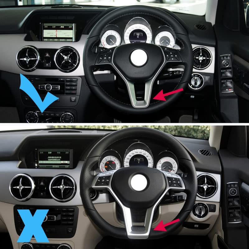 Car Craft C Class Steering Wheel Cover Compatible With Mercedes C Class Steering Wheel Cover A Class W176 B Class W246 C Class W204 2011-2014 E Class W212 2011-2016 Gla W156 Cls W218 Cla W117 Black Silver