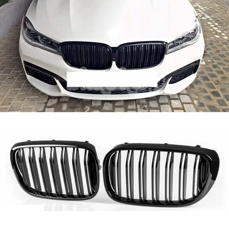 Car Craft Front Bumper Grill Compatible With Bmw 7 Series G12 2016-2021 Front Bumper Grill Glossy Black