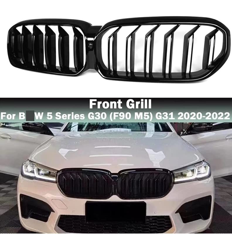 Car Craft Front Bumper Grill Compatible With Bmw 5 Series G30 2021 Front Bumper Grill Glossy Black