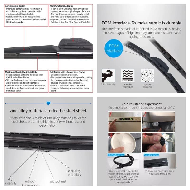 Car Craft Wiper Blade Compatible With Bmw Mercedes Audi Volkwagen Jaguar Porsch Skoda Toyota Ford Bentley Kia Jeep Hyundai Maruti Volvo Mg Lexus Tata Honda Nissan Premium Wiper Blade