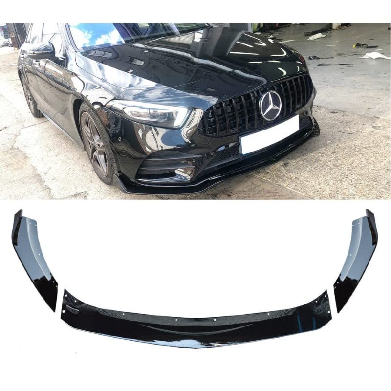 Car Craft A Class Front Lip Bumper Lip Compatible with Mercedes A Class Front Lip Bumper Lip A Class W177 2020 Glossy Black