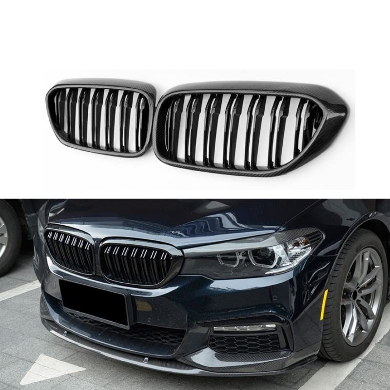 Car Craft Front Bumper Grill Compatible With Bmw 5 Series G30 2017-2020 Front Bumper Grill Glossy Black