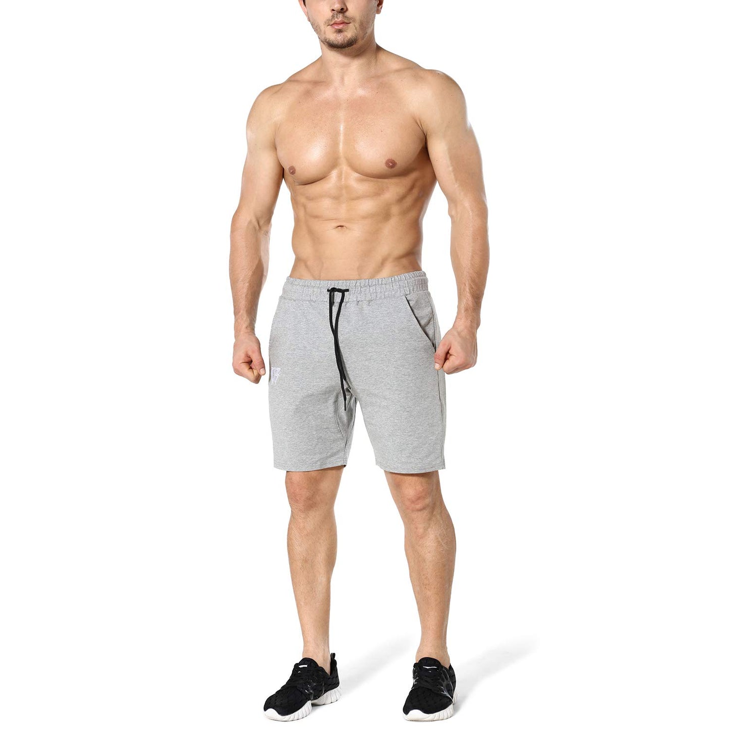 ZENWILL Mens Gym Running Shorts, Workout Athletic Bodybuilding Fitness Shorts with Zip Pockets