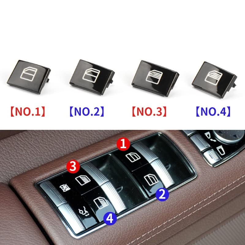 Car Craft S Class Window Switch Button Cover Curtain Button Cover Compatible With Mercededs S Class Window Switch Button Cover Curtain Button Cover S Class W221 2006-2014 - 1