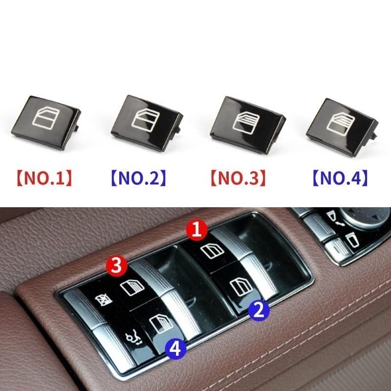 Car Craft S Class Window Switch Button Cover Curtain Button Cover Compatible With Mercededs S Class Window Switch Button Cover Curtain Button Cover S Class W221 2006-2014 - 4