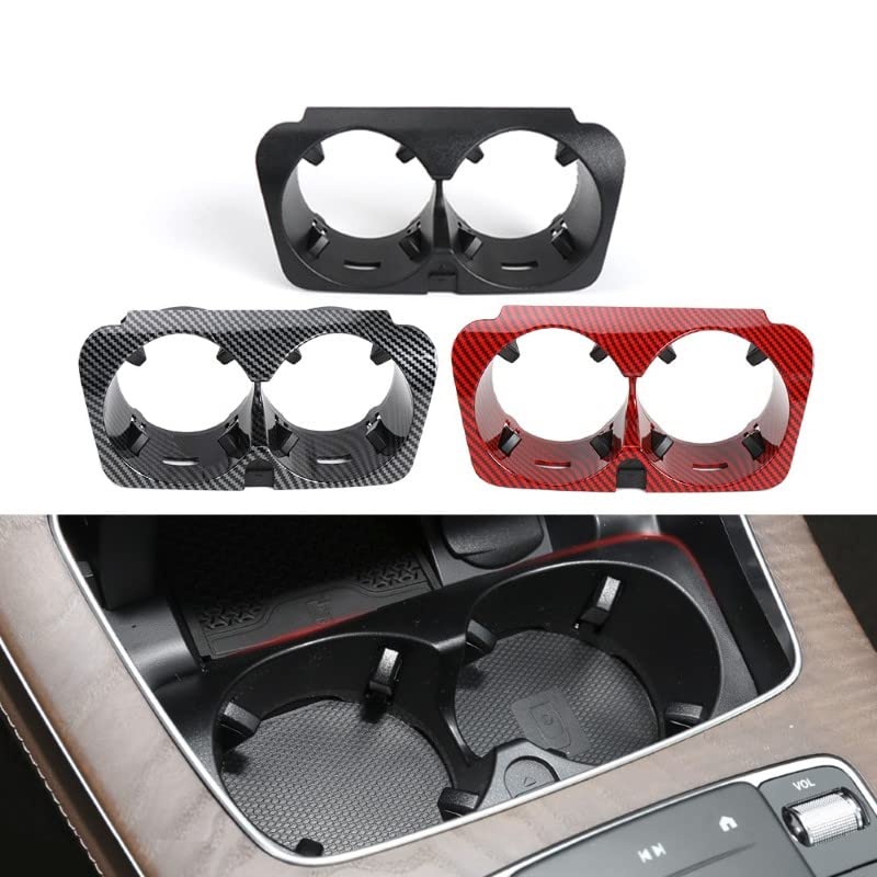 Car Craft C Class Cup Holder Compatible With Mercedes C Class Cup Holder C Class W205 2016-2021 E Class W213 2016-2021 V Class W447 2016-2021 Glc Class W253 2016-2021 Red Carbon Fiber