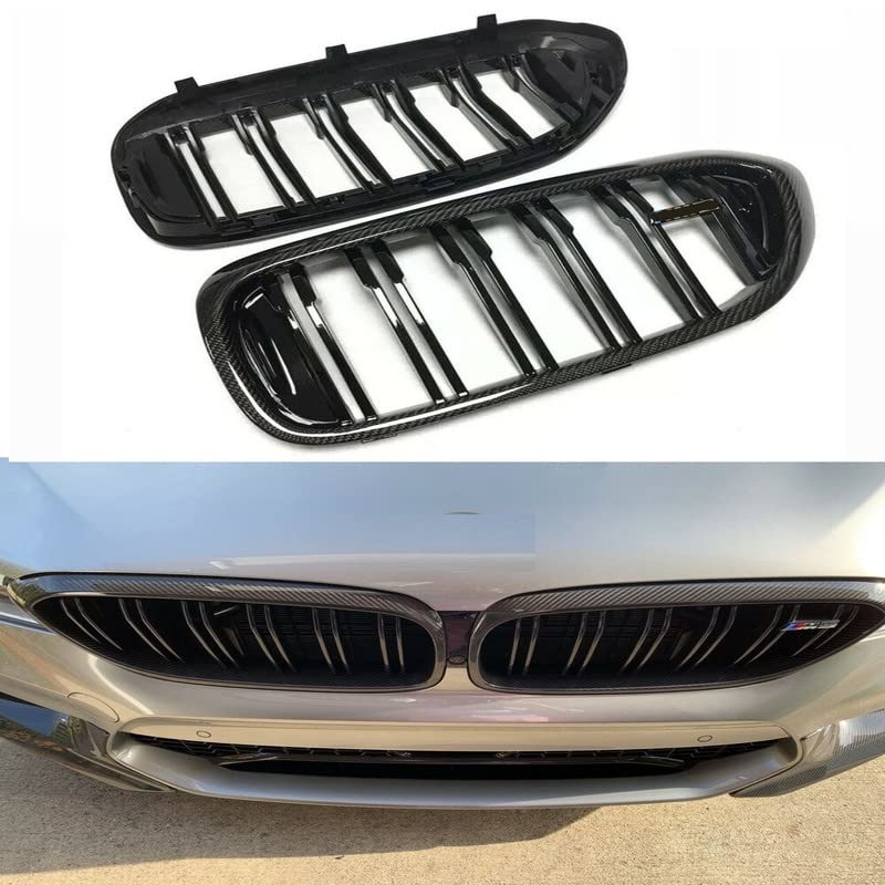 Car Craft Front Bumper Grill Compatible With Bmw 5 Series G30 2017-2020 Front Bumper Grill Carbon Fiber Look