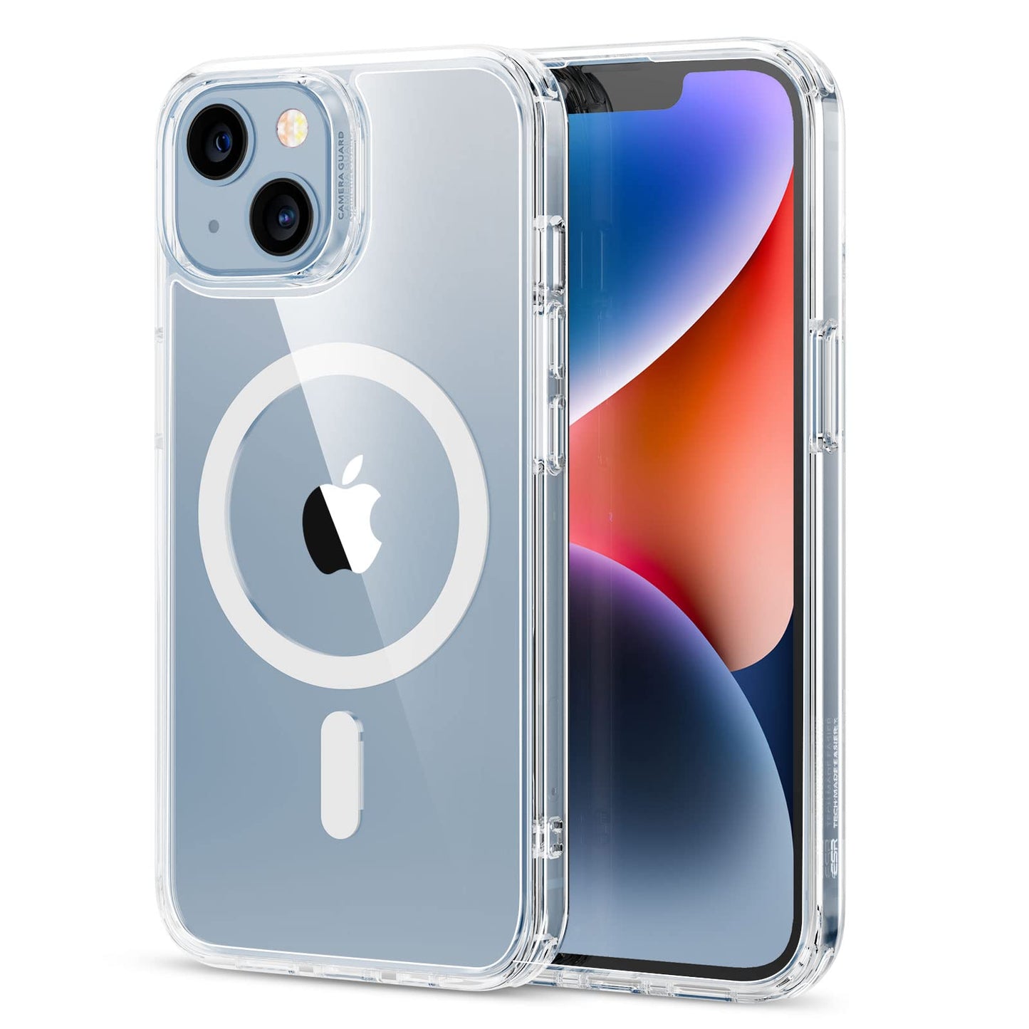 ESR Classic Hybrid Magnetic Case with HaloLock, Compatible with iPhone 14 and iPhone 13, Compatible with MagSafe, Shockproof Military-Grade Protection, Scratch-Resistant Back, Clear