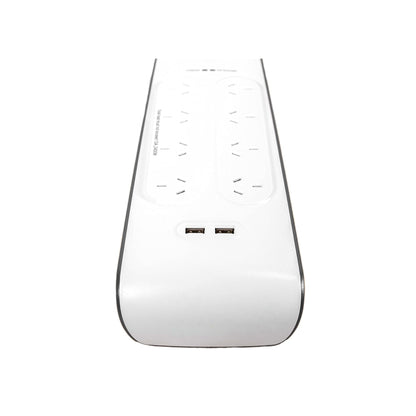 Belkin 8-Outlet Surge Protection Strip with 2,4 Amp USB Charging, White/Grey (BSV804au2M)