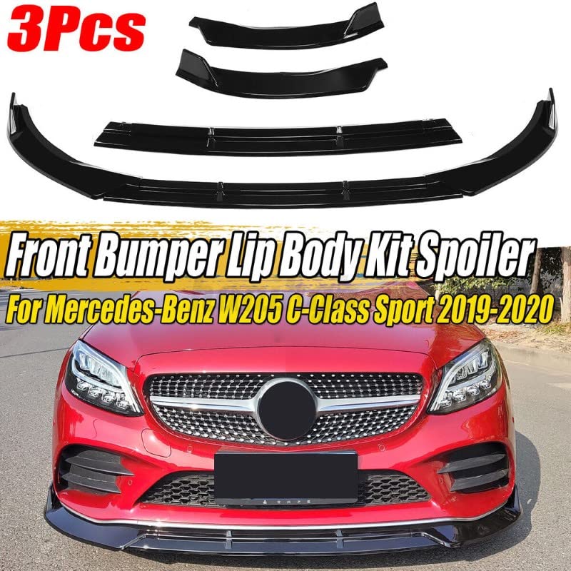 Car Craft C Class Front Lip Bumper Lip Compatible with Mercedes C Class Front Lip Bumper Lip C Class W205 2019 Glossy Black