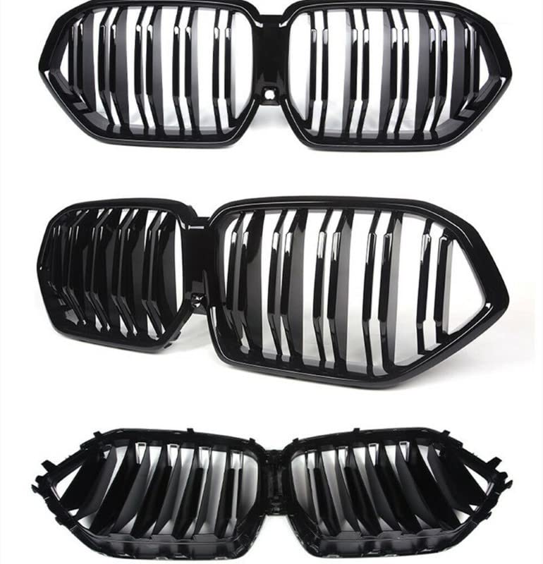 Car Craft Front Bumper Grill Compatible With Bmw X6 G06 2019-2022 Front Bumper Grill Carbon Fiber Look Glossy Black