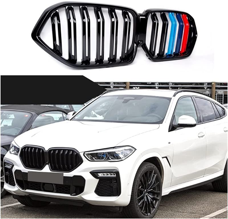 Car Craft Front Bumper Grill Compatible With Bmw X6 G06 2019-2022 Front Bumper Grill Carbon Fiber Look M Colour