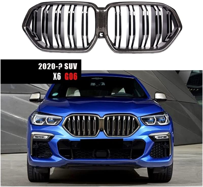 Car Craft Front Bumper Grill Compatible With Bmw X6 G06 2019-2022 Front Bumper Grill Carbon Fiber Look Carbon Fiber Look