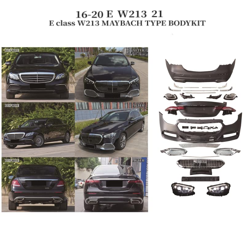 Car Craft Upgraded Maybach Body Kit Compatible With Mercedes E Class W213 2016-2020 Old Shape Upgrade To 2021 Facelift E Class Maybach Body Kit W213 With Complete Kit 1:1