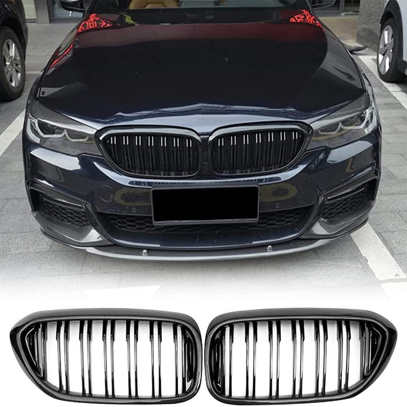 Car Craft Front Bumper Grill Compatible With Bmw 5 Series G30 2017-2020 Front Bumper Grill Carbon Fiber Look