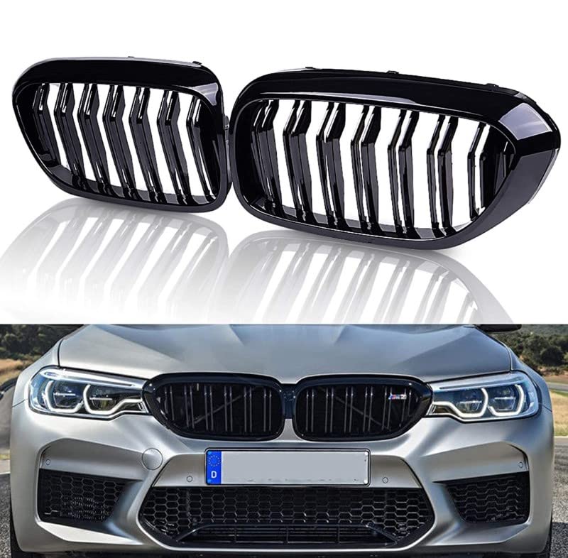 Car Craft Front Bumper Grill Compatible With Bmw 5 Series G30 2017-2020 Front Bumper Grill Glossy Black