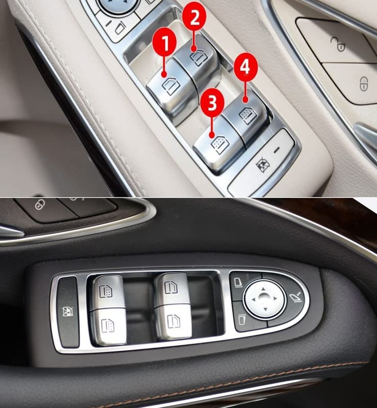 Car Craft S Class Window Switch Button Cover Curtain Button Cover Compatible With Mercededs S Class Window Switch Button Cover Curtain Button Cover S Class W222 2014-2021 - 3