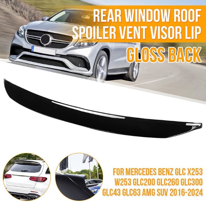 Car Craft Glc Spoiler Roof Spoiler Roof Wings Compatible with Mercedes Glc Spoiler Roof Spoiler Roof Wings Glc X253 2020 Amg Glossy Black