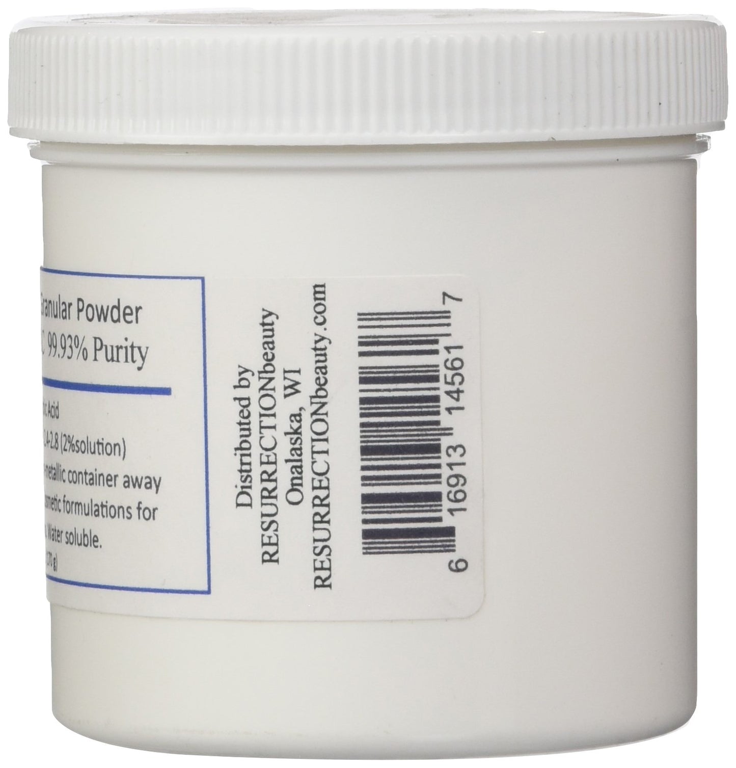 L-Ascorbic Acid Powder (Vitamin C), 6 oz. Jar. For Use in Serums and Cosmetic Formulations. 4778525425753 bolt